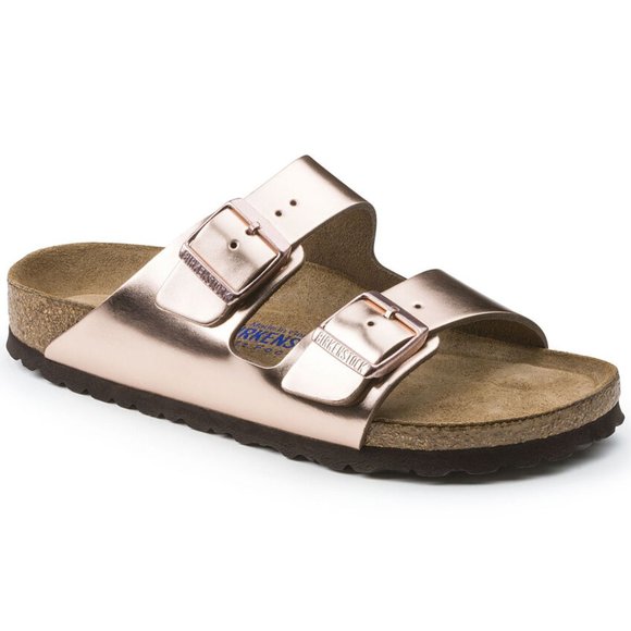 Birkenstock Soft Footbed Copper Metallic Sandals - Picture 1 of 10
